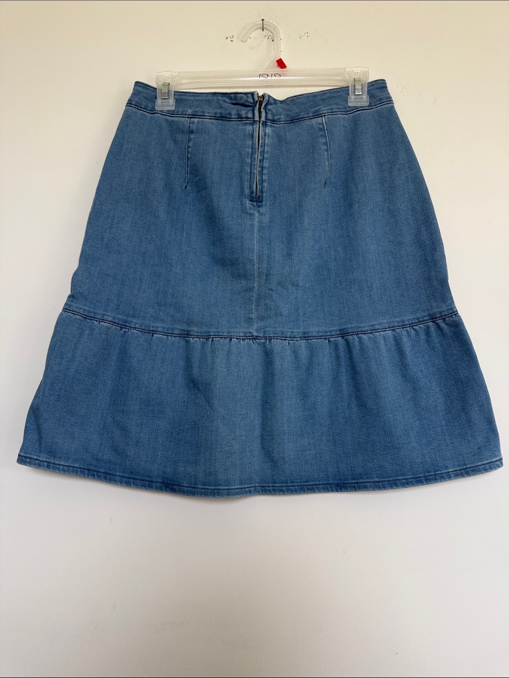 J. Crew Blue Denim Tiered A-Line Skirt - Picture 3 of 11